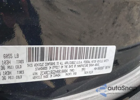 2017 Chrysler Pacifica Touring-L из США, поврежденный, VIN 2C4RC1BG2HR810004